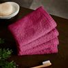 Catherine Lansfield Asciugamani viso in cotone ad asciugatura rapida, 30 x 30 cm, confezione da 4 pezzi, rosa acceso