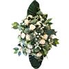 DRW Centro di fiori artificiali cuscino cimitero processioni, Chiese Matrimoni o sepolture Beige e verde stile barca 115x45x25