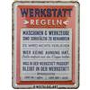 Nostalgic-Art Retro Blechschild Regole dell'officina: Idea Regalo per Artigiani, in Metallo, Design Vintage con Scritta, 15 x 20 cm