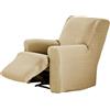 ECOMMERC3 | Fodera per poltrona con gambe insieme relax, elastica, in jacquard, colore beige, misura unica, traspirante e anti usura, facile da mettere e rimuovere