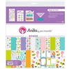 Anita y Su Mundo Anita e il suo mondo collezione sotto il mare Kit borsa scrapbooking, 13 fogli stampati, adesivi, piastre, paillettes pastello, carta Washi Tape, Paper, Multicolore, 30,5 x 30,5 cm