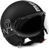 MOMO Design 008005, Casco Jet FGTR Classic Nero Opaco Logo Grigio 8005 Taglia L Uomo