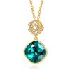 YONVUN Cristallo Zircon Rhombic ciondolo Collana | Placcato oro 18k pietra preziosa rubino smeraldo zaffiro pianeta diamante gioielli regalo per moglie mamma figlia fidanzata