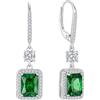 FJ Orecchini Pendenti Taglio Principessa Argento 925 Orecchini Smeraldo Pietre Portafortuna Maggio Gioielli Regalo per Donna