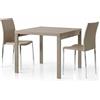 Mar.c.a. Design - Tavolo Allungabile Sala da Pranzo, Cucina o Salotto, in Legno Colore Tortora, con 2 Allunghe da 45 cm (Misura chiuso 90 x 90 Misura Aperto 180 x 90 - Made in Italy