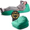 Avalon - Pouf Chaise Longue da Esterno Pieghevole Double Jive, Poltrona Sacco Letto Comodo e Impermeabile, Perfetto da Giardino, Arredo Piscina, Design Moderno, Made in Italy(75x180cm-Verde Smeraldo)