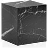Wohnling MONOBLOC - Tavolino da salotto quadrato, 40 x 40 x 45 cm, colore nero lucido, effetto marmo, a forma di cubo