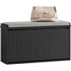 SoBuy Panca Scarpiera da Ingresso - Scarpiera Salvaspazio Slim in Legno, Panca Contenitore per 6-8 Paia di Scarpe, 155kg di Carico, Nero, 80x26x45cm, FSR98-L-SCH