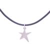 NILUXE DESIGN - Pendente Stella in Zamak Placcato in Argento e Pelle Genuina - Collana con Pendente Stella Unisex in Pelle Nera - Pendente Uomo Donna Stella Altezza Regolabile - Ideale come Regalo