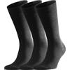 FALKE Family, Calze Uomo, Nero (3000), 43/46, pacco da 3