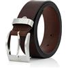 Lindenmann Mens Leather Belt/Mens Belt, full grain leather belt XXL, buffalo leather, dark brown, Größe/Size: