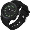 BIEWO Orologio da polso impermeabile per donne e uomini, unisex, 24 ore, con lancetta dei secondi, luce notturna, quadrante militare facile da leggere, cinturino in silicone morbido e traspirante, Nero