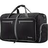 Gonex Borsone Da Viaggio Ripiegabile Da 40L Piccolo Nero