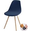 Highdi Velluto Coprisedia con Schienale per Sala da Pranzo Elasticizzato 1/2/4/6 Pezzi Scandinave Sedia Coprisedia Copertura Protettiva della Sedia per Cucina Ufficio (4 Pezzi,Blu Navy)