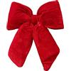 Generico Fiocco in velluto imbottito Rosso decorazione natalizia Puntale Albero di Natale fuori porta Coccarda Ghirlanda addobbo (60 cm)
