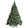 VA-Cerulean - Albero di Natale artificiale, ignifugo, montaggio rapido, con supporto (PVC verde con effetto neve, 180 cm)