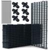 LINLAN 8 Pezzi 15 x 30 cm Divisore per Acquario, Vassoio Inferiore del Filtro, Pannello a Griglia per Filtrazione Fai-da-Te e Protezione del Fondo nell'Aquascaping (Nero con Ventosa Fissa)