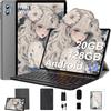 SUAAT 2025 Tablet Android 14 10 Pollici 20GB RAM+128GB ROM(1TB TF), WiFi 6,Octa-Core,1.8Ghz, GMS, 8MP + 5MP, Bluetooth 5.0,OTG, Cast, Tablet PC con Custodia, Tastiera e Mouse, Grigio