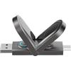 Netac US9 - Chiavetta USB da 256 GB, fino a 1000 MB/S, SSD portatile, Dual Type-C e USB 3.2, porte esterne a stato solido per telefoni Android di tipo C, laptop, tablet e molto altro ancora