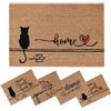 SPOTTED DOG GIFT COMPANY Zerbino Ingresso Esterno Interno 40x60 cm - Zerbino Ingresso Casa In Fibra Naturale di Cocco, Resistente - Con Base Antiscivolo con Gatto Nero