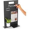 KalaMitica - Lavagna Magnetica da Tavolo Formato A3-30x50 cm - Lavagna Nera Bifacciale, Scrivibile e Cancellabile - Espositore da Banco, Porta Menù per Ristorante, Bar, Negozio