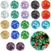 KHDULQ 20 Pezzi Biglie,Vetro Fosforescenti Bambini Colorate 16 mm Sacchetto Pietra Dell'Acquario Colorata Perline Riempimento Vasi Palline Graziose Pietre Gioco Acquatico Decorazioni