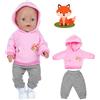 Fractoluxe Vestiti per Bambole 36-45cm,Vestiti per Bambole Reborn per Baby Doll con Cappuccio e Pantaloni, Animal Element, Set di Vestit per Bambol, Regalo
