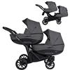 Kunert Un passeggino gemellare 3 in 1 et 2 in 1 navicella carrozzina seggiolino auto KUNERT Booster 3in1 et 2in1 passeggini (grafite, 2in1)