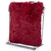 Emila Borsetta tracolla pelliccia ecologica eco piccola Borsa pochette da donna ragazza con zip cerniera elegante per sera party cerimonia clutch tinta unita autunno inverno invernale Rosso