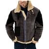 Fulidngzg Giacca Aviatore Uomo Slim Fit Imbottito Taglie Forti Giubbotto Montone Giubbotto Lana Casual Vintage Bomber Giacca Invernale Offerta Elegante Cappotto Caldo Pelliccia Giacca Aviatore