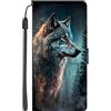 EuoDuo Cover con Disegni per Samsung Galaxy A71 Custodia Libro Portafoglio PU Pelle Completa Protettiva Caso Magnetica Flip Wallet Case - Lupo della Foresta