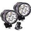 Biqing 2PCS Luci Ausiliarie per Moto Rotonde,4LED Anteriori per Fari a LED 12V / 24V Fari Fendinebbia per Moto con Interruttore per Motos Impermeabile 22mm