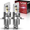 OUSHI Lampadine H4 LED, 600% 6500K Bianco Xenon 1:1 Mini Lampadine H4 LED con Ventola 100W 30000LM Lampadina 9003 HB2 Auto Moto Luce Abbagliante e Anabbagliante Sostituzione Kit (2 Pezzi)