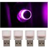 CGEAMDY 4 Pezzi Lampada Decorativa per Auto Casa Decorazioni per Feste, Illuminazione Ambiente Auto USB, Luci LED Automobile Maggior Parte Dei Dispositivi Con Porte USB Universale(Rosa Viola)
