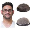 Lordhair Protesi Capelli Uomo, Candeggiare Interi Francese Nodi in Pizzo Dimensioni Base 8x10 Pollici Leggera Media Densità Parrucca da Uomo