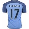 EVEKJSA-JERSEY 2016 2017 Manchester City FC 17 Kevin De Bruyne casa calcio maglia in blu per nuova stagione, Uomo, Blue, M