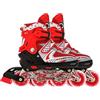 VEERA V733 Inline Adjustable Skating Shoes Large Size 39 EUR (UK 5.5) - 43 EUR (UK 9) for 12 Years and Above | Red | Aluminium Chassis and 70 mm PVC Wheels | Front Wheel with Flash