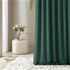 ROOM99 Tenda con nastro arricciato, Aura, 140 x 300 cm, larghezza x altezza, decorazione moderna, per soggiorno, camera da letto, colore verde bottiglia, 1 pezzo