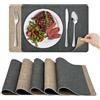 KitchenBoss Tovagliette Lavabili Tovaglietta Americana：Set di 6 Tovaglietta Colazione, Bifacciale Antiscivolo Resistenti, Grigio Albicocca Rettangolare 43x30cm