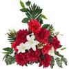 DRW Centro Fiori Artificiali per Cimitero Bianco e Rosso 55X50X14