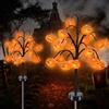 Qoosea Halloween Zucca di Luci 2 Pezzi, LED Luci Solari da Giardino, IP65 Impermeabile Lampade Esterno, Decorazione per Feste di Halloween, Cortile, Prato, Piscina, Patio, Vialetto