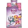 AYMAX Set copripiumino 3 pezzi, motivo: Paw Patrol, rosa, copripiumino 140 x 200 cm, federa 63 x 63 cm, lenzuolo con angoli 90 x 190 cm, con Stella e Everest