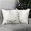 Lewondr Federe Cuscini Natalizie, 2 Pezzi Federe Cuscino 45x45 Letto Divano Copricuscini, Natale Federa con Decorazioni Natalizie per Divano Soggiorno Camera da Letto Auto, Argento