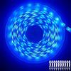 ShineBurky Striscia LED 10 Metri 24V Blu, Luci LED Striscia Luminoso IP65 Impermeabile 600LEDs Strisce LED Flessibili per Interno Esterno Cucina Hotel Natale Decorazione (Senza Alimentatore)
