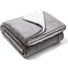 FARFALLAROSSA Coperta Matrimoniale in Pile Sherpa e Flanella Grigio 210x240, Plaid Doppio Strato Letto Matrimoniale, Super Morbida Tiepido Letto o Divano - Grigio Scuro