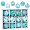 Aurasky 6 CM, 12 pcs Palline Blu Albero Natale, Palle Natalizie, Decorazioni di Plastica Addobbi per Vacanze Feste