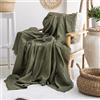 Milam London Coperta In Cotone, Telo Per Poltrona E Divano | 170 x 200 cm - Verde Oliva, Copriletto Singolo, Topper Divano