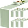 YMHPRIDE Confezione da 6 runner da tavola in raso verde salvia, runner da tavola in seta lungo 30x180 cm per decorazioni per la tavola di banchetti di compleanno, feste di nozze - Verde salvia