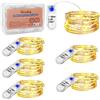 Vacoulery Luci Stringa Led a Batteria con Timer, 6 Pezzi 2m 20 LEDs Micro Luci Stringa Ghirlanda Luminosa Lucine Catena Luminosa Natale per Casa Interni Feste Matrimonio Fai da te (Bianco Caldo) (6 Pezzi)
