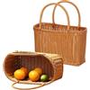 KMQRDZi Cesto intrecciato multifunzionale - per la spesa, funghi, vimini, boo, rattan, picnica, fiori, verdure, deposito per frutta